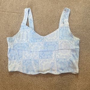 light blue bandana pacsun cropped tank